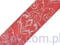 Wstążka Satynowa z Brokatem 3 m - Czerwona,Srebrna