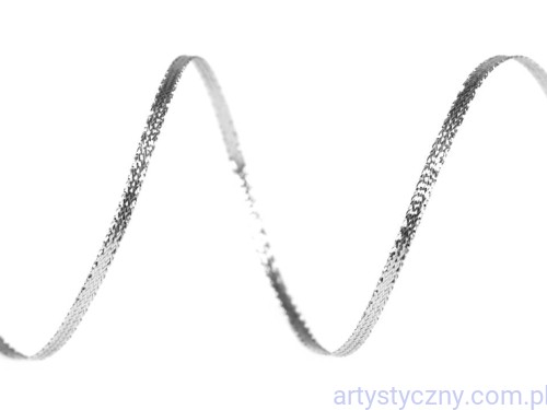 Wstążka Tasiemka Metalizowana Srebrna 3mm ~ 3 metry