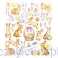Naklejki z Brokatem 29szt Wielkanocne Zajączki 087
