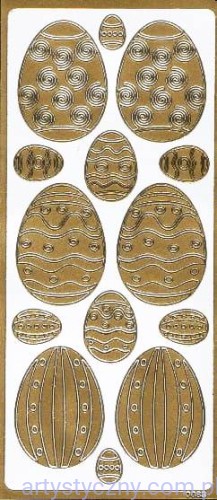 Naklejki Jajka Pisanki Jajeczka Classic Złote 0083