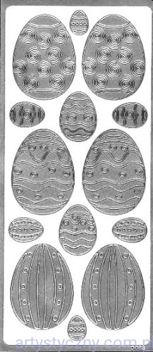 Naklejki Jajka Pisanki Jajeczka Classic Srebrne 0083