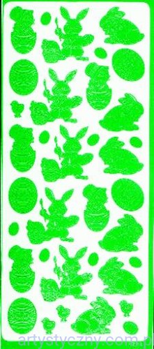 Naklejki Pisanki Kurczaczki Zajączki ZIELONE 1704