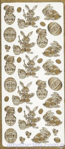 Naklejki Pisanki Kurczaczki Zajączki ZŁOTE 1704