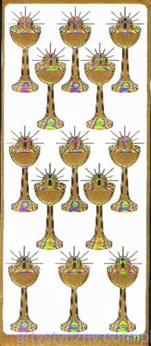 Naklejki DUŻE Kielichy Ażurowe ZŁOTE ~ 13 szt - 3253