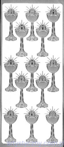 Naklejki DUŻE Kielichy Ażurowe SREBRNE ~ 13 szt - 3253