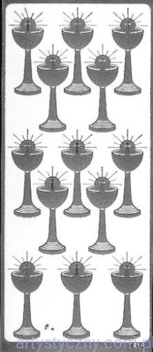 Naklejki DUŻE Kielichy Pełne SREBRNE ~ 13 szt - 1214