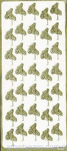 Naklejki Bocian i Niemowlę - 35 szt - Złote 1869