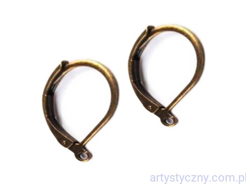 Bigle Angielskie Zamykane 15mm - Stary Mosiądz - 10 szt