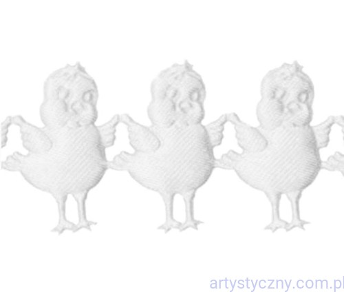 Białe Kurczaki Kurczaczki na Wielkanoc ~ atłasowe aplikacje 50 szt