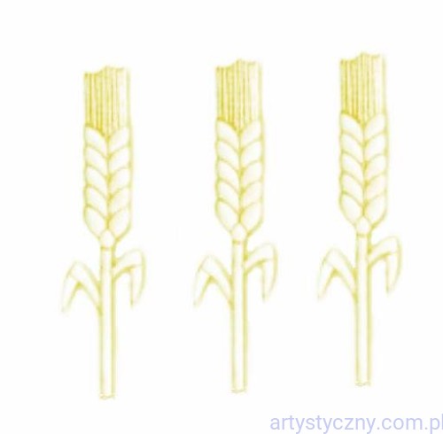 Aplikacje komunijne - Białe Kłosy z konturem - 10 szt