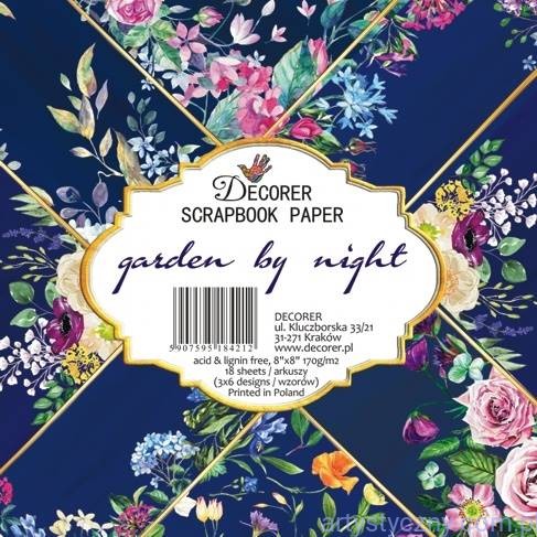 Papiery do Scrapbookingu 20x20cm, Garden by night, 6 ark