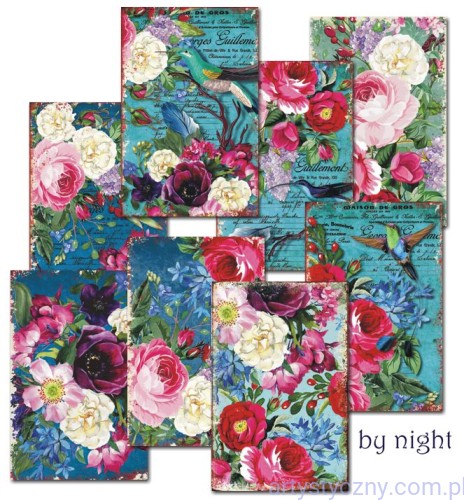 Papiery Mini do Scrapbookingu M66, By night, Nocą 24 ark