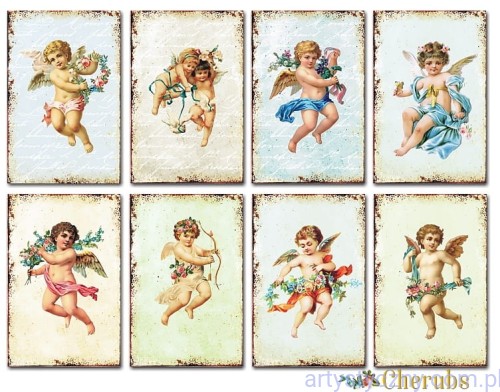 Papiery Mini do Scrapbookingu M57, Cherubs, Amorki 24 ark
