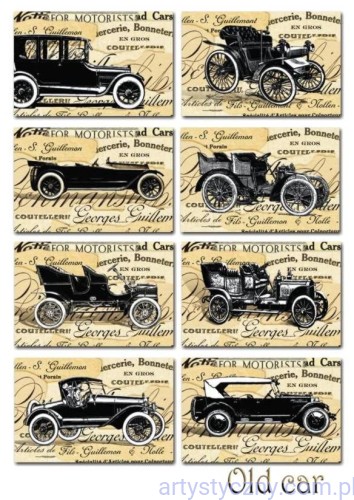 Papiery Mini do Scrapbookingu M53, Old Car, Stare Auto 24 ark