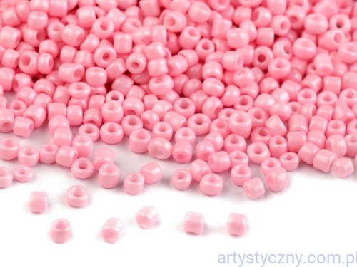 Szklane Koraliki Rokail 2mm Różowe 30g, 2500szt
