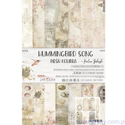 Zestaw papierów do scrapbookingu Craft o'clock - Hummingbird Song - 14 ark A4