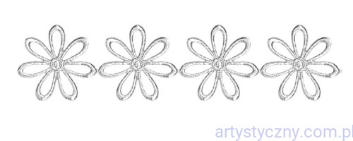 Aplikacje Duże Ażurki 2,5cm Kwiatki Ażurowe 30 szt SREBRNE
