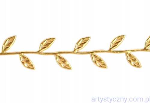 Aplikacje łodyga gałązka listki ZŁOTA ~ 1 metr