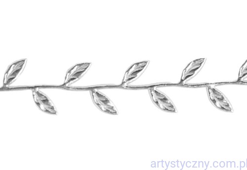 Aplikacje łodyga gałązka listki SREBRNA ~ 1 metr