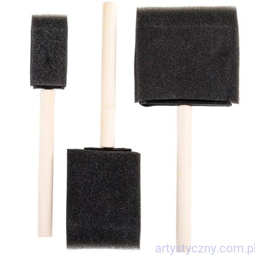 Zestaw Pędzle Gąbkowe Płaskie 3szt