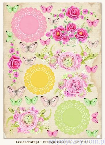 Papier do Scrapbookingu A4, 250gsm - Fresh Summer,  Vintage Time 014 LP-VT014