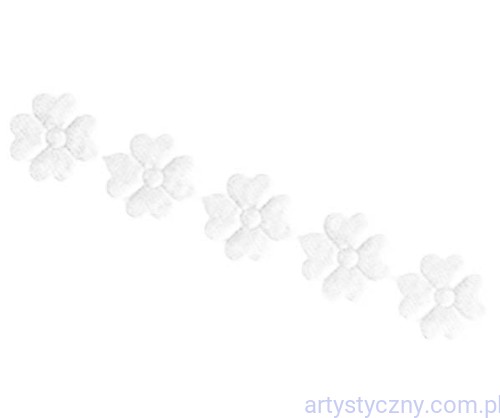 Atłasowe Aplikacje Koniczynki - 60 sztuk - Białe