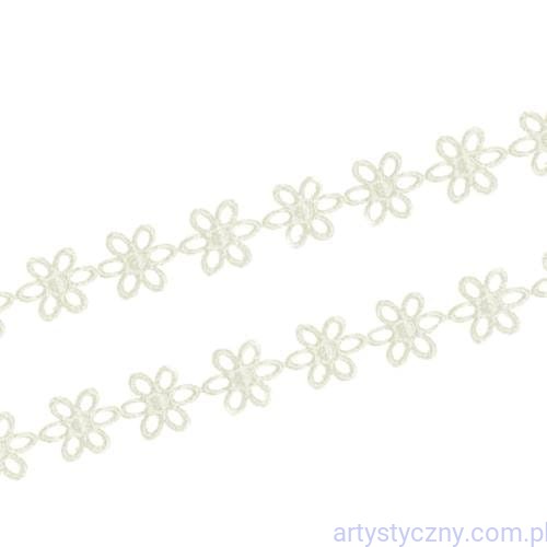 Aplikacje Ażurki 1,7 cm Ażurowe kwiatki ~ 50 szt ~ KREMOWE