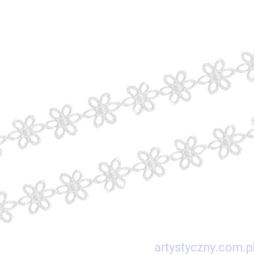 Aplikacje Ażurki 1,7 cm Ażurowe kwiatki ~ 50 szt ~ BIAŁE