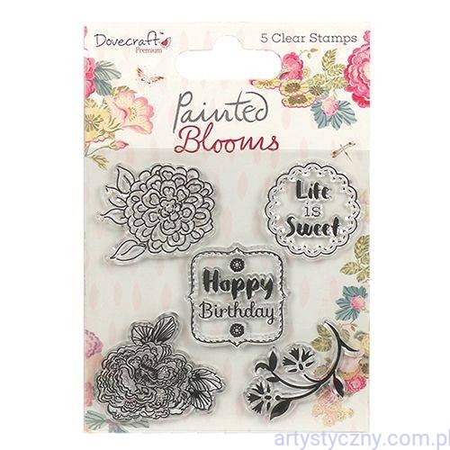 Stemple Akrylowe Dovecraft ~ Painted Blooms - Kwiaty 5szt