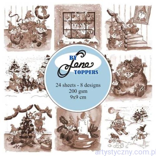 Papiery Dixi Toppers 9x9cm, 24ark, Elfy i Gnomy BLT010