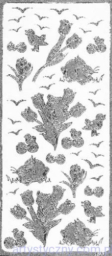 Naklejki Srebrne - Tulipany Zajączki Kurczaczki 1753