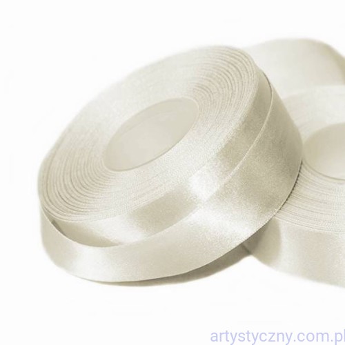 Tasiemka satynowa, wstążka atłasowa 25mm - Ecru 163