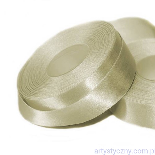 Tasiemka satynowa, wstążka atłasowa 25mm - Piękny Krem z116