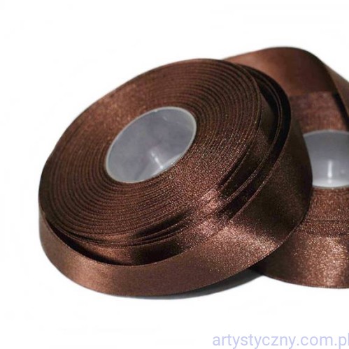 Tasiemka satynowa, wstążka atłasowa 25mm - Brązowa z280