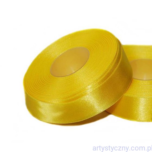 Tasiemka satynowa, wstążka atłasowa 25mm - Żółta 119