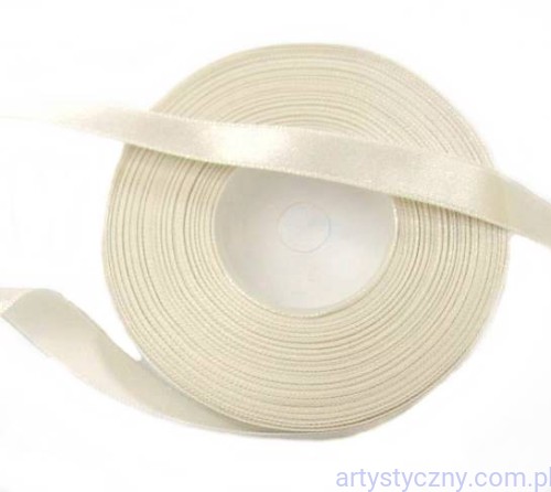 Tasiemka satynowa, wstążka 12mm - Jasnobeżowa z296