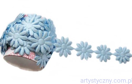 Aplikacje Satynowe Margaretki Kwiatki 50 szt Błękitne