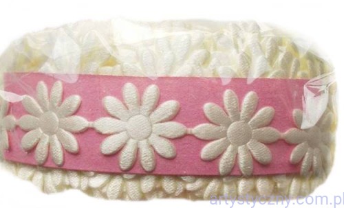 Aplikacje Satynowe Margaretki Kwiatki 50 szt Kremowe