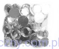 Srebrne Bezbarwne Cyrkonie 20mm - 50 sztuk