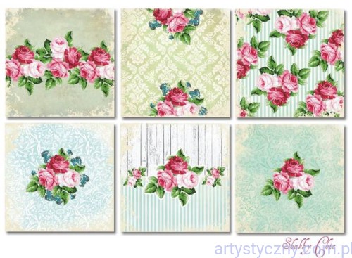 Papiery do Scrapbookingu 20x20cm, Shabby Chic, 6 ark