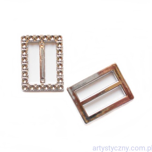 Klamra Klamerki Ozdobne do Wstążki 24x32mm - 10 szt - Srebrne