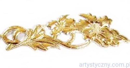 Aplikacje Kwiaty Art Deco Gipiura ~ Złote 10 sztuk