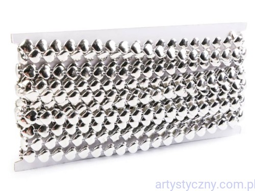 Taśma Dekoracyjna 11mm Serca Serduszka Srebrna - 1 metr