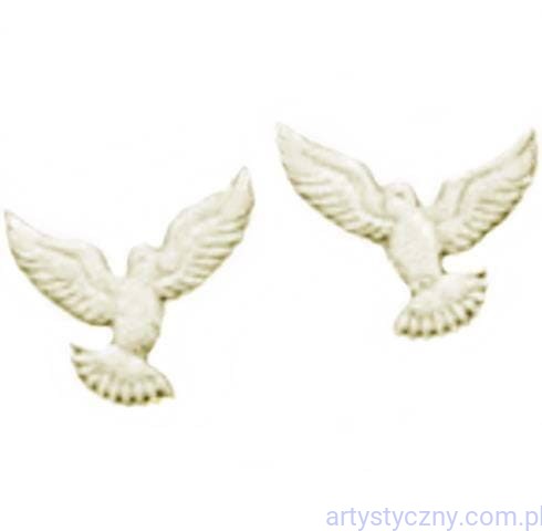 Aplikacje satynowe KREMOWE Gołąbki Gołębie - 20 sztuk