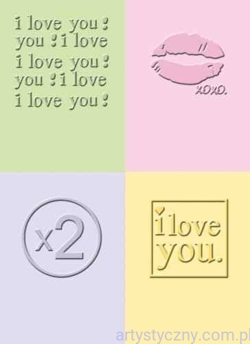 4 Foldery Cuttlebug - I LOVE YOU - 5x7 cm