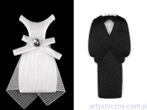 Dekoracja ślubna panna młoda i pan młody 30mm, 20par