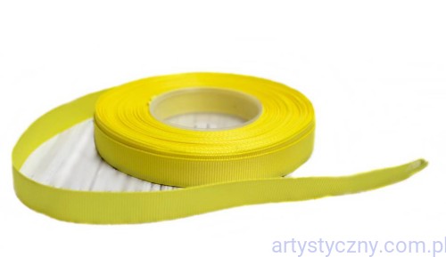 Tasiemka Wstążka Rypsowa 12mm - Żółta - 3 metry