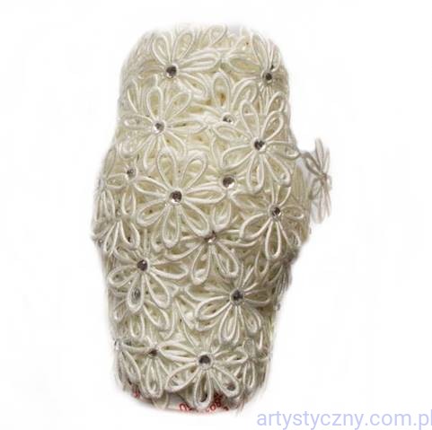 Aplikacje Fantazja Ażurki Kremowe Cyrkonie 25mm ~ 10 szt