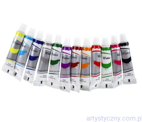 Zestaw Farby Wodne Akwarelowe Akwarele 12x9ml
