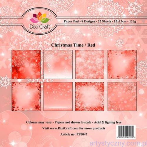 Papiery Dixi Craft - 15x15cm Christmas Time/Red PP0047